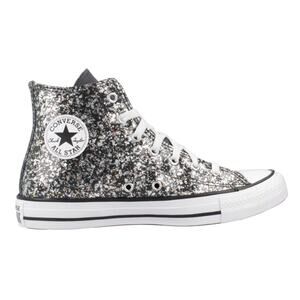 NWT Converse Unisex Big Kid Chuck Taylor All Star Glitter Sneaker, Black 4.5